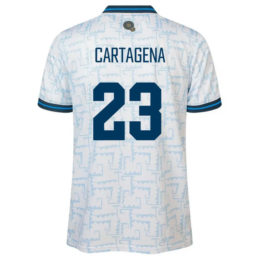 Danxen Hombre Camiseta El Salvador Melvin Cartagena #23 Blanco 2ª Equipación 24-26 La Camisa México