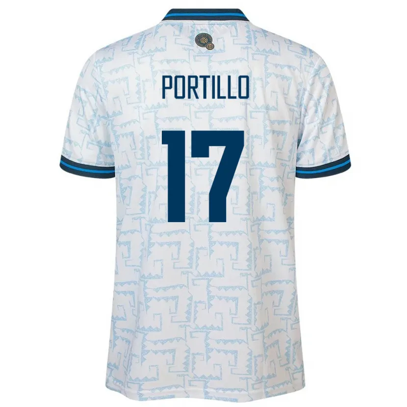 Danxen Hombre Camiseta El Salvador Anderson Portillo #17 Blanco 2ª Equipación 24-26 La Camisa México