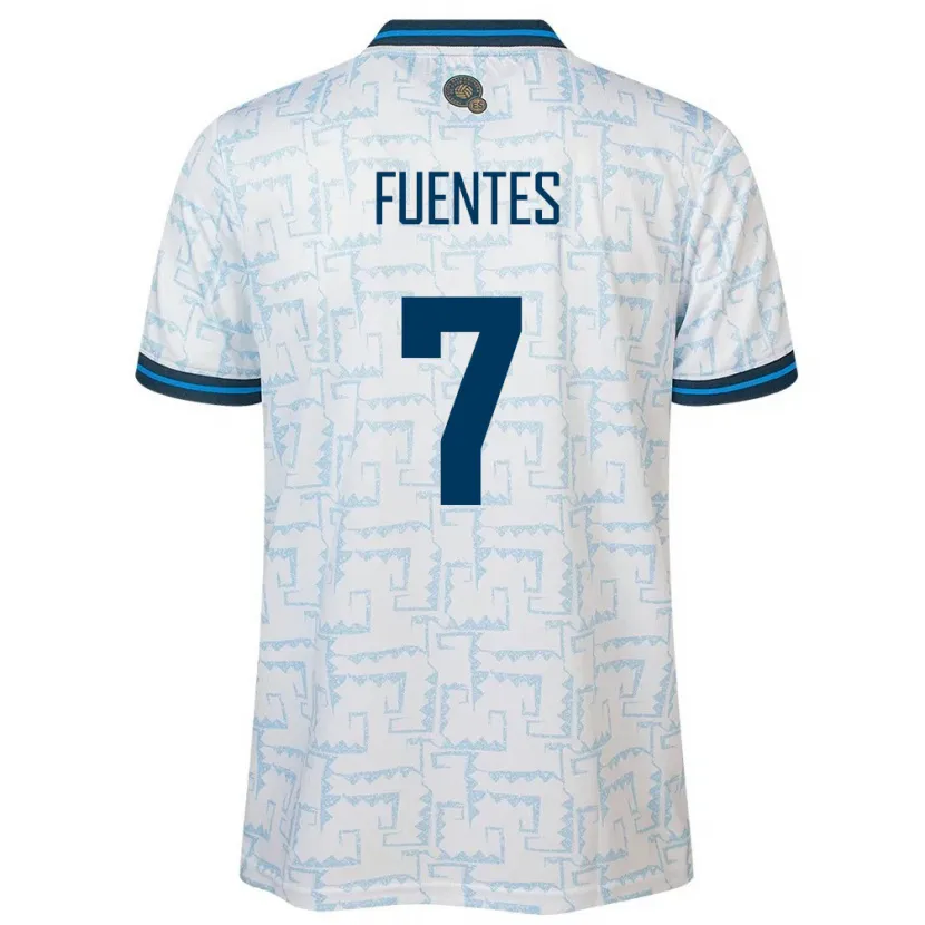 Danxen Hombre Camiseta El Salvador Danielle Fuentes #7 Blanco 2ª Equipación 24-26 La Camisa México