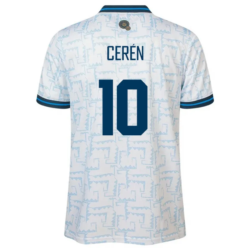Danxen Hombre Camiseta El Salvador Brenda Cerén #10 Blanco 2ª Equipación 24-26 La Camisa México