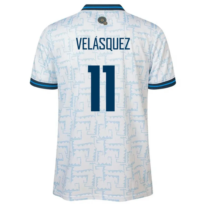 Danxen Hombre Camiseta El Salvador Jackeline Velásquez #11 Blanco 2ª Equipación 24-26 La Camisa México
