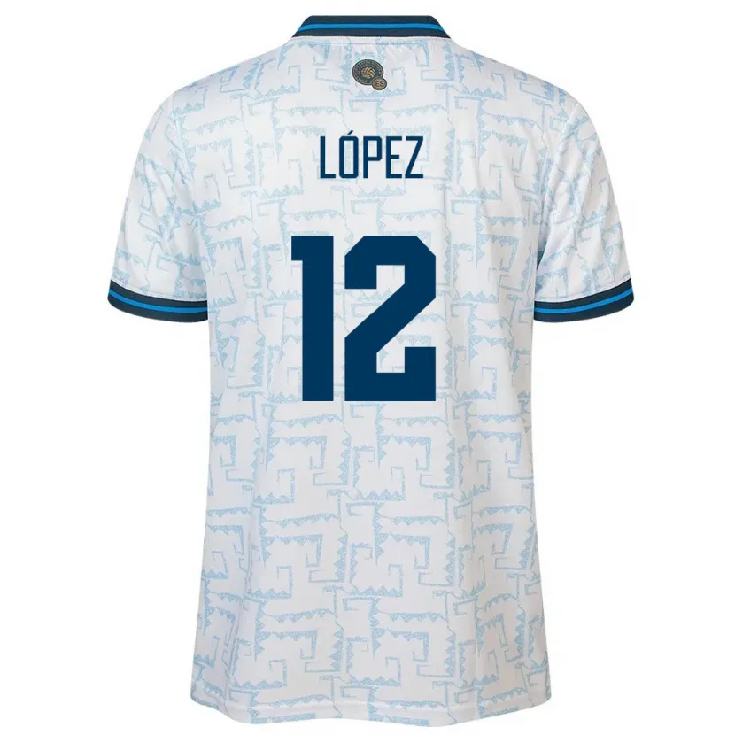 Danxen Hombre Camiseta El Salvador Abigaíl López #12 Blanco 2ª Equipación 24-26 La Camisa México