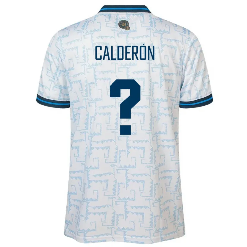 Danxen Hombre Camiseta El Salvador Paola Calderón #0 Blanco 2ª Equipación 24-26 La Camisa México
