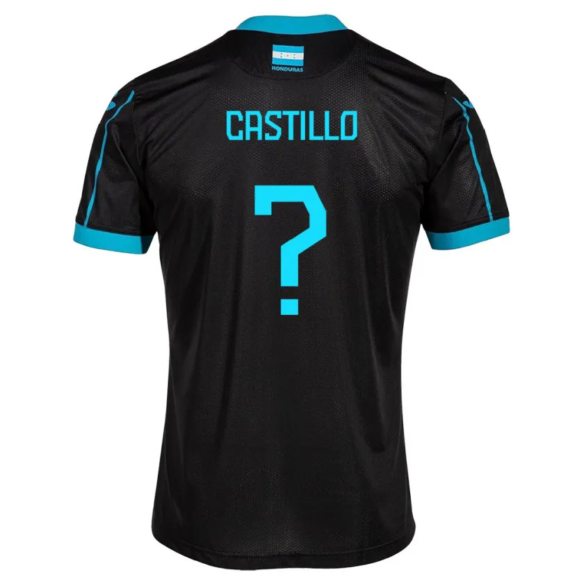 Danxen Hombre Camiseta Honduras Jeferson Castillo #0 Negro 2ª Equipación 24-26 La Camisa México