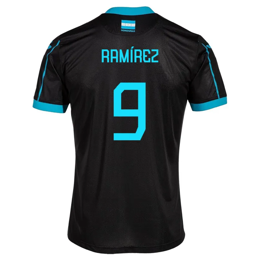Danxen Hombre Camiseta Honduras Truimali Ramírez #9 Negro 2ª Equipación 24-26 La Camisa México