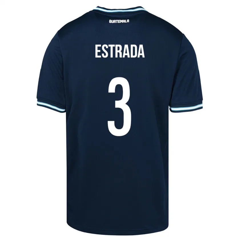 Danxen Hombre Camiseta Guatemala Carlos Estrada #3 Azul 2ª Equipación 24-26 La Camisa México