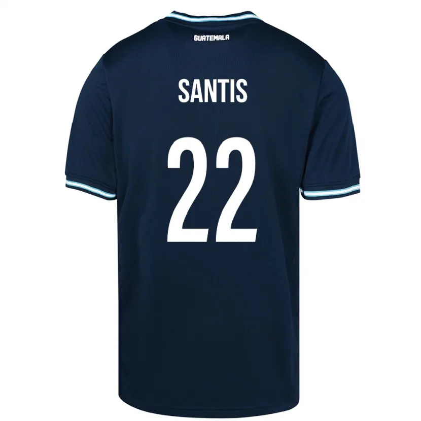 Danxen Hombre Camiseta Guatemala Diego Santis #22 Azul 2ª Equipación 24-26 La Camisa México