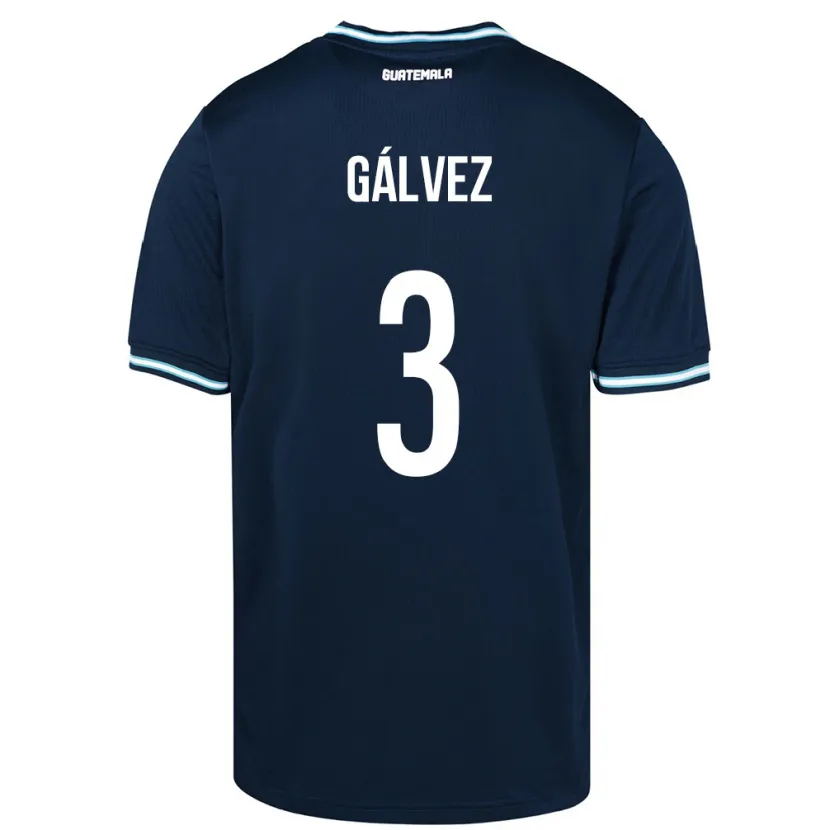 Danxen Hombre Camiseta Guatemala Fredy Gálvez #3 Azul 2ª Equipación 24-26 La Camisa México