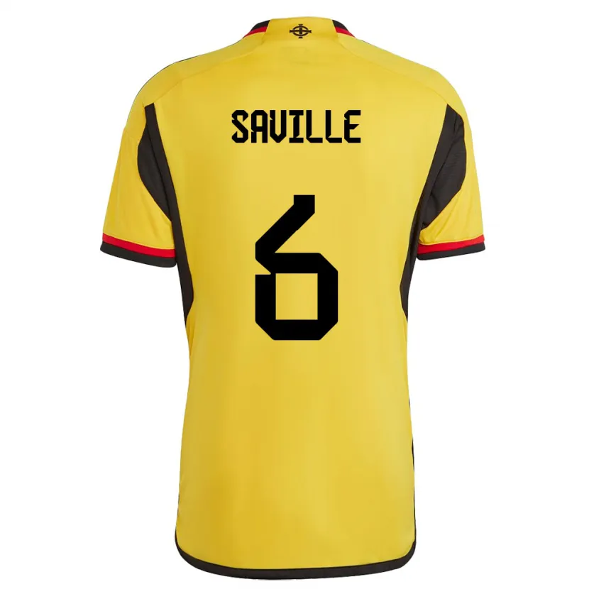 Danxen Hombre Camiseta Irlanda Del Norte George Saville #6 Blanco 2ª Equipación 24-26 La Camisa México