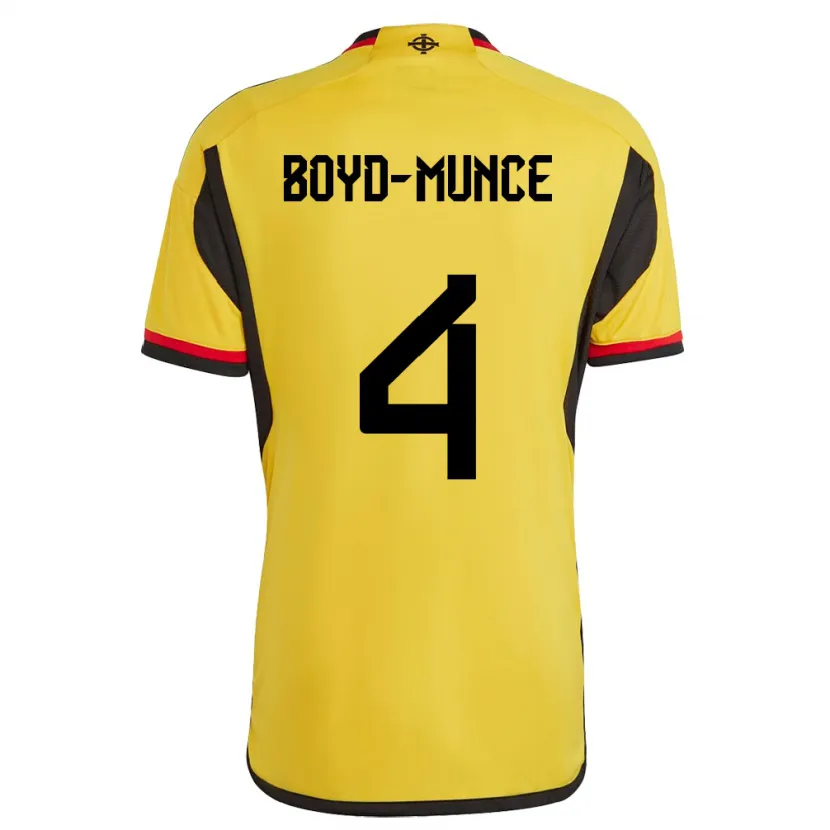 Danxen Hombre Camiseta Irlanda Del Norte Caolan Boyd-Munce #4 Blanco 2ª Equipación 24-26 La Camisa México