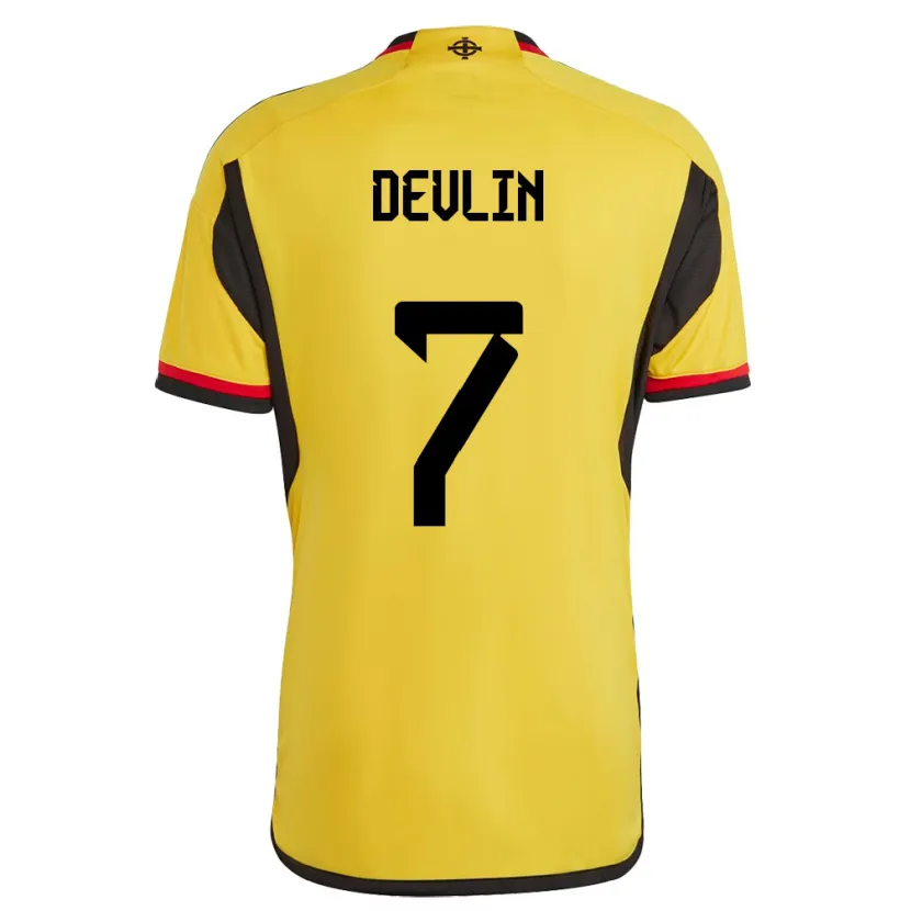 Danxen Hombre Camiseta Irlanda Del Norte Terry Devlin #7 Blanco 2ª Equipación 24-26 La Camisa México