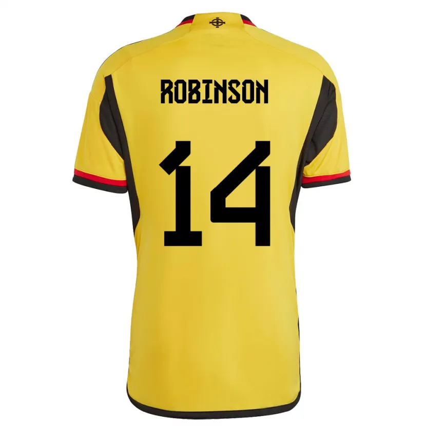 Danxen Hombre Camiseta Irlanda Del Norte Darren Robinson #14 Blanco 2ª Equipación 24-26 La Camisa México