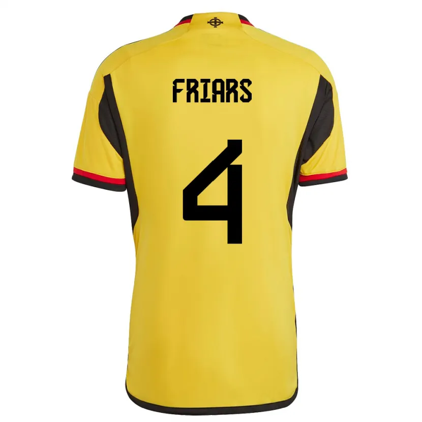 Danxen Hombre Camiseta Irlanda Del Norte Alfie Friars #4 Blanco 2ª Equipación 24-26 La Camisa México