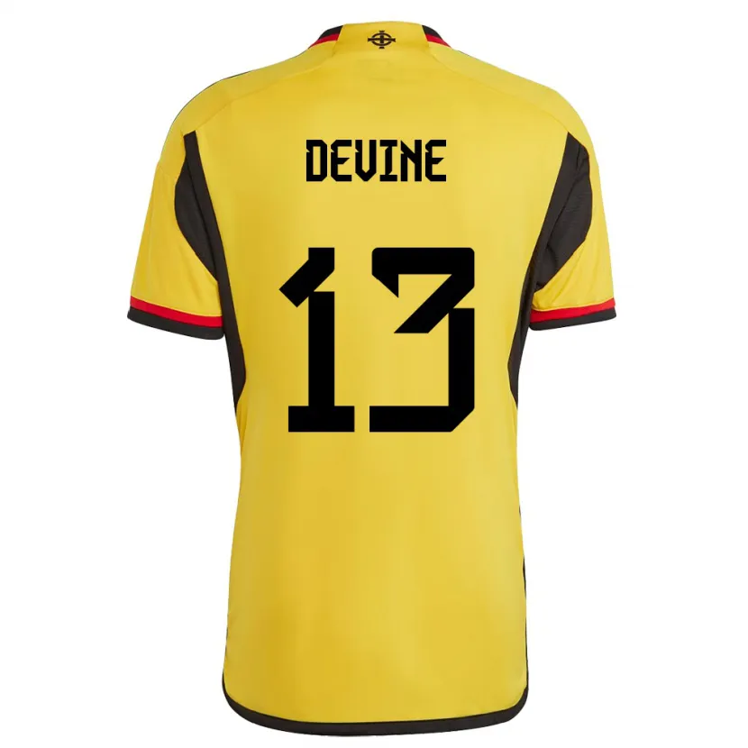 Danxen Hombre Camiseta Irlanda Del Norte Senan Devine #13 Blanco 2ª Equipación 24-26 La Camisa México