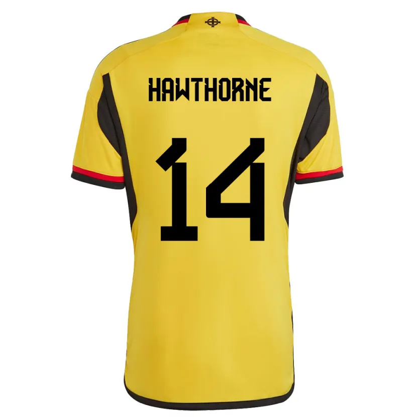 Danxen Hombre Camiseta Irlanda Del Norte Keevan Hawthorne #14 Blanco 2ª Equipación 24-26 La Camisa México