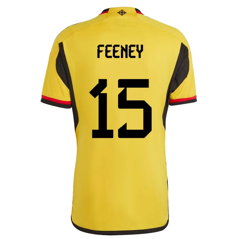 Danxen Hombre Camiseta Irlanda Del Norte George Feeney #15 Blanco 2ª Equipación 24-26 La Camisa México