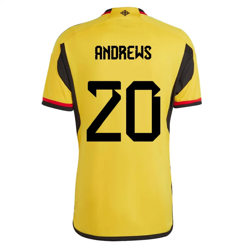 Danxen Hombre Camiseta Irlanda Del Norte Joely Andrews #20 Blanco 2ª Equipación 24-26 La Camisa México