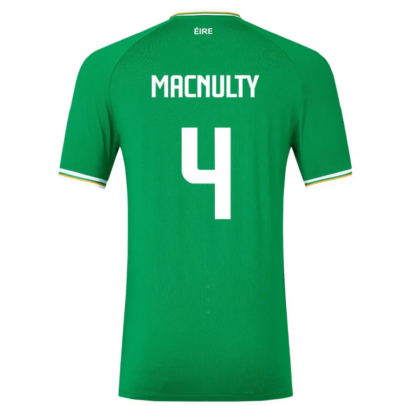 Danxen Mujer Camiseta Irlanda Anselmo García Macnulty #4 Verde 1ª Equipación 24-26 La Camisa México