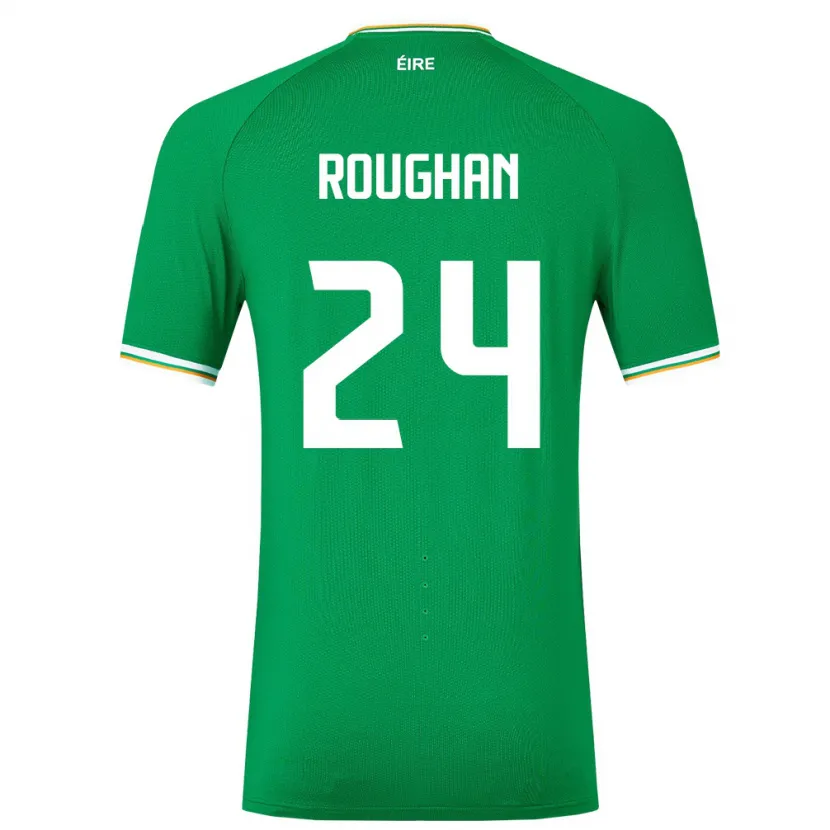 Danxen Mujer Camiseta Irlanda Sean Roughan #24 Verde 1ª Equipación 24-26 La Camisa México