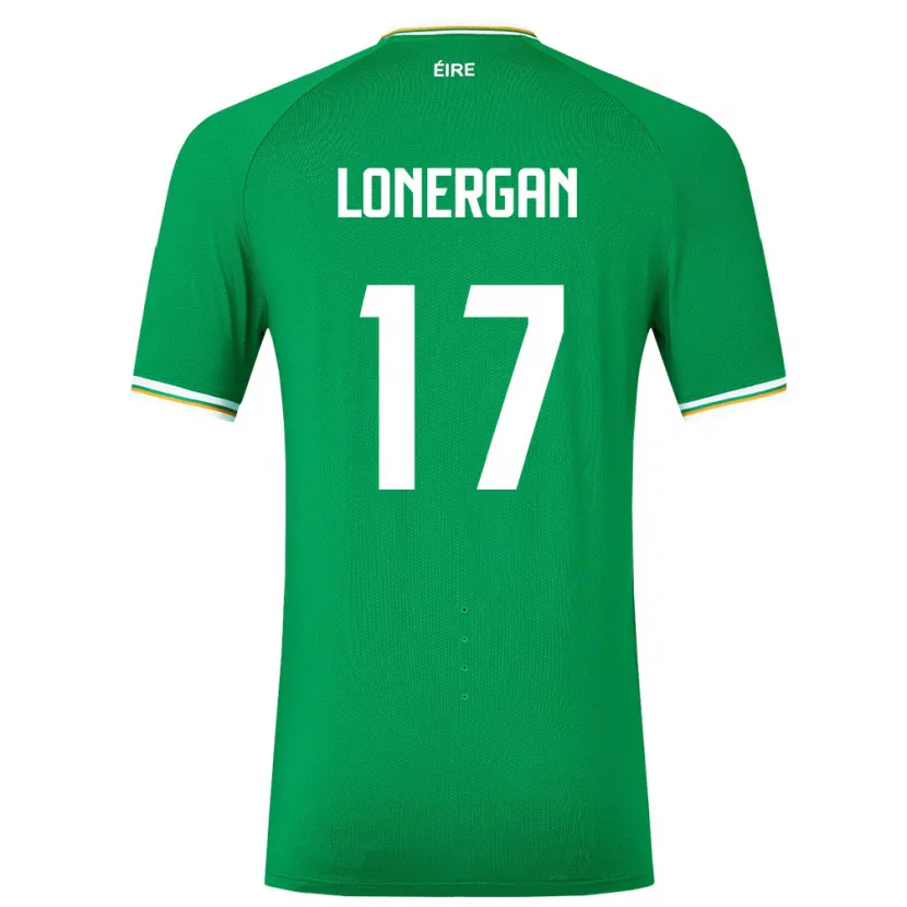 Danxen Mujer Camiseta Irlanda Tom Lonergan #17 Verde 1ª Equipación 24-26 La Camisa México