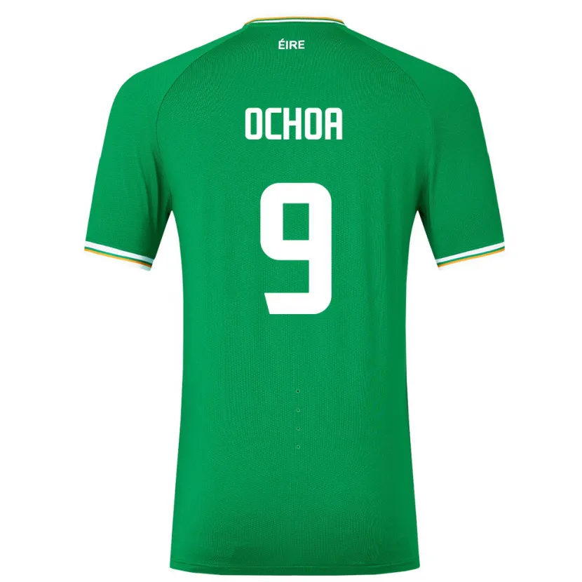 Danxen Mujer Camiseta Irlanda Aarón Ochoa #9 Verde 1ª Equipación 24-26 La Camisa México