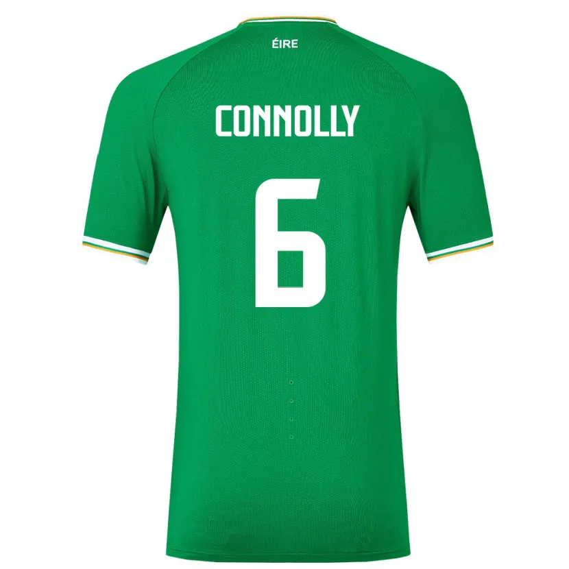 Danxen Mujer Camiseta Irlanda Megan Connolly #6 Verde 1ª Equipación 24-26 La Camisa México