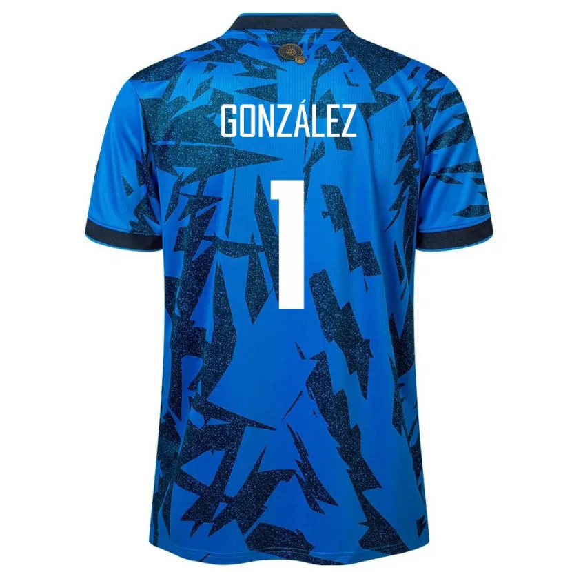 Danxen Mujer Camiseta El Salvador Mario González #1 Azul 1ª Equipación 24-26 La Camisa México