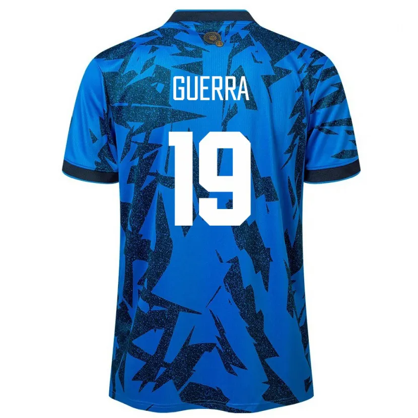Danxen Mujer Camiseta El Salvador Steven Guerra #19 Azul 1ª Equipación 24-26 La Camisa México
