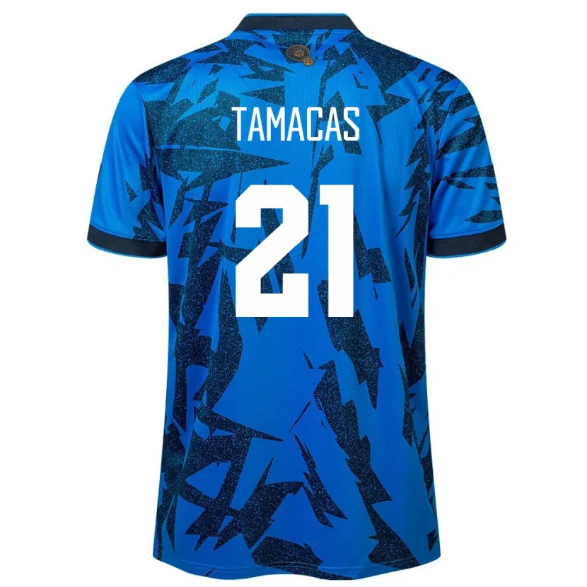 Danxen Mujer Camiseta El Salvador Bryan Tamacas #21 Azul 1ª Equipación 24-26 La Camisa México
