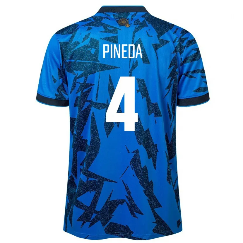 Danxen Mujer Camiseta El Salvador Wálter Pineda #4 Azul 1ª Equipación 24-26 La Camisa México