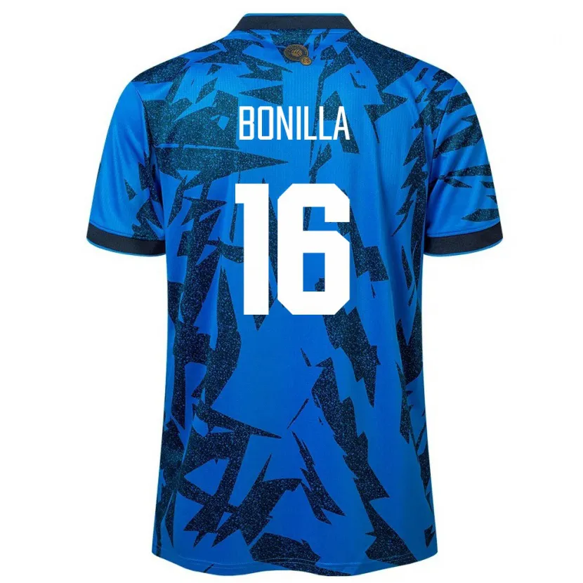 Danxen Mujer Camiseta El Salvador Elmer Bonilla #16 Azul 1ª Equipación 24-26 La Camisa México