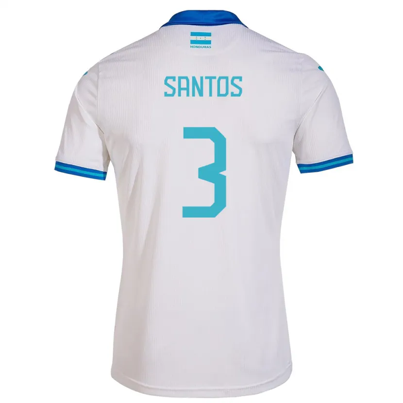 Danxen Mujer Camiseta Honduras Marcelo Santos #3 Blanco 1ª Equipación 24-26 La Camisa México