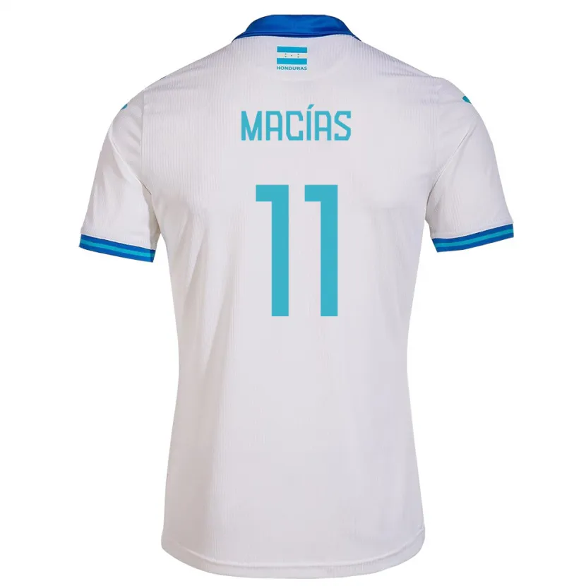Danxen Mujer Camiseta Honduras Jefryn Macías #11 Blanco 1ª Equipación 24-26 La Camisa México