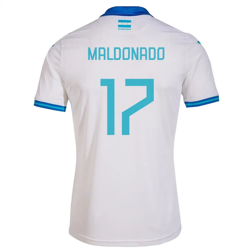Danxen Mujer Camiseta Honduras Axel Maldonado #17 Blanco 1ª Equipación 24-26 La Camisa México