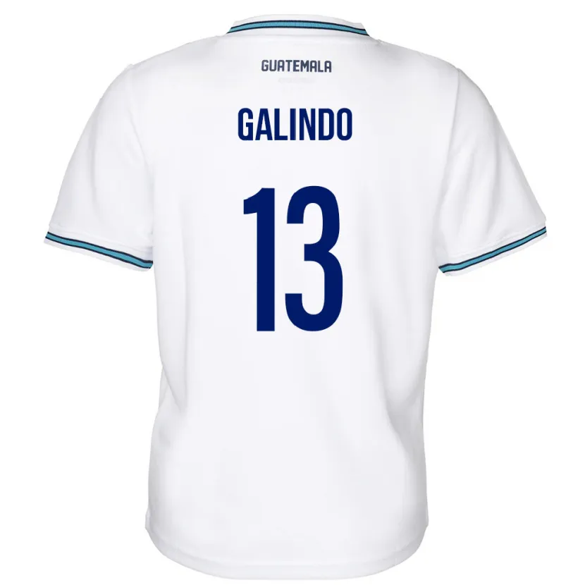 Danxen Mujer Camiseta Guatemala Alejandro Galindo #13 Blanco 1ª Equipación 24-26 La Camisa México