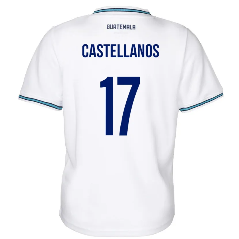 Danxen Mujer Camiseta Guatemala Óscar Castellanos #17 Blanco 1ª Equipación 24-26 La Camisa México