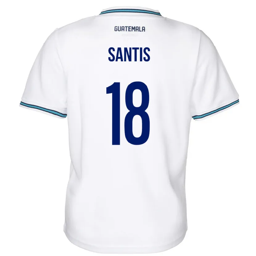 Danxen Mujer Camiseta Guatemala Óscar Santis #18 Blanco 1ª Equipación 24-26 La Camisa México