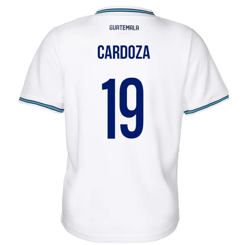 Danxen Mujer Camiseta Guatemala Elmer Cardoza #19 Blanco 1ª Equipación 24-26 La Camisa México
