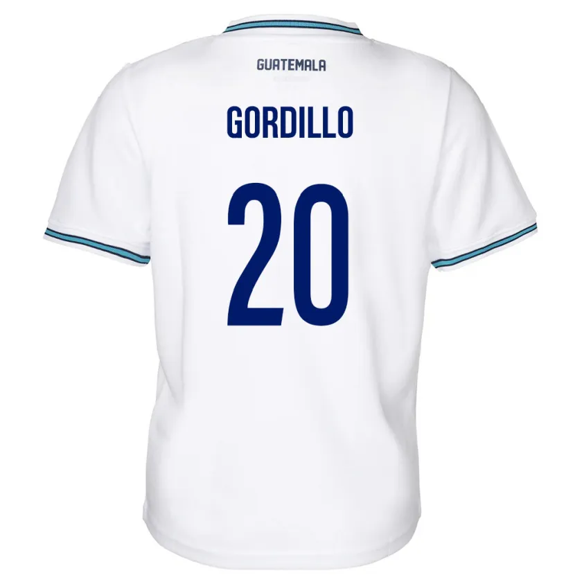 Danxen Mujer Camiseta Guatemala Gerardo Gordillo #20 Blanco 1ª Equipación 24-26 La Camisa México