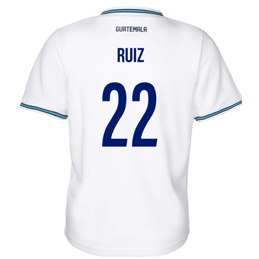 Danxen Mujer Camiseta Guatemala Kevin Ruiz #22 Blanco 1ª Equipación 24-26 La Camisa México