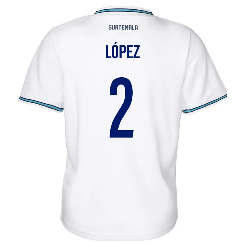 Danxen Mujer Camiseta Guatemala Francisco López #2 Blanco 1ª Equipación 24-26 La Camisa México