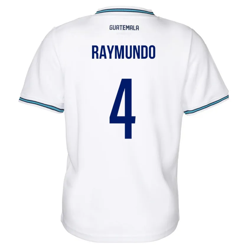 Danxen Mujer Camiseta Guatemala Cristopher Raymundo #4 Blanco 1ª Equipación 24-26 La Camisa México