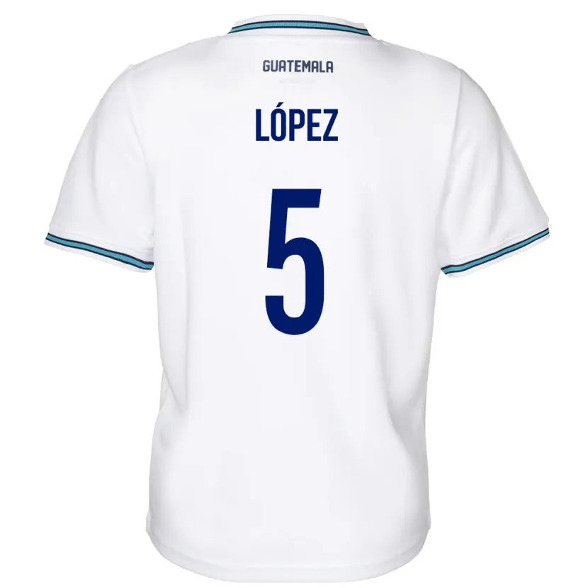 Danxen Mujer Camiseta Guatemala Jeffery López #5 Blanco 1ª Equipación 24-26 La Camisa México