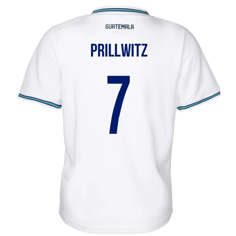 Danxen Mujer Camiseta Guatemala Héctor Prillwitz #7 Blanco 1ª Equipación 24-26 La Camisa México