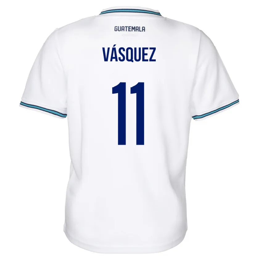 Danxen Mujer Camiseta Guatemala Gabino Vásquez #11 Blanco 1ª Equipación 24-26 La Camisa México