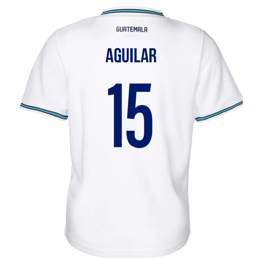 Danxen Mujer Camiseta Guatemala Carlos Aguilar #15 Blanco 1ª Equipación 24-26 La Camisa México