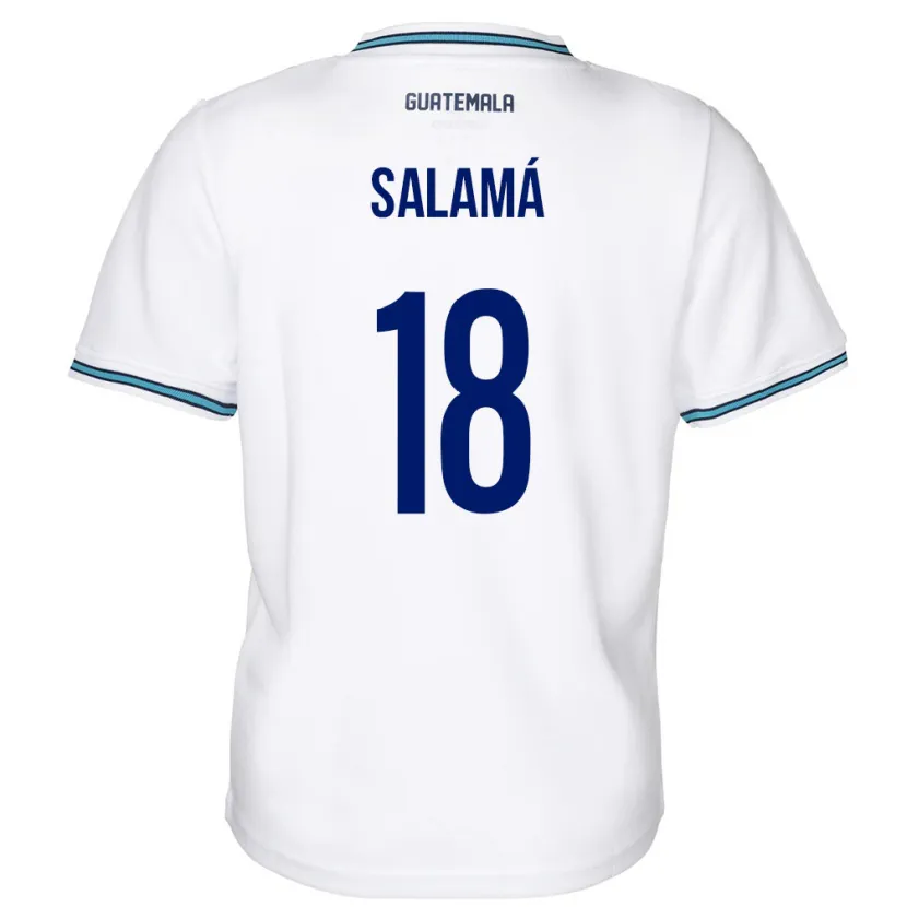 Danxen Mujer Camiseta Guatemala Anthony Salamá #18 Blanco 1ª Equipación 24-26 La Camisa México