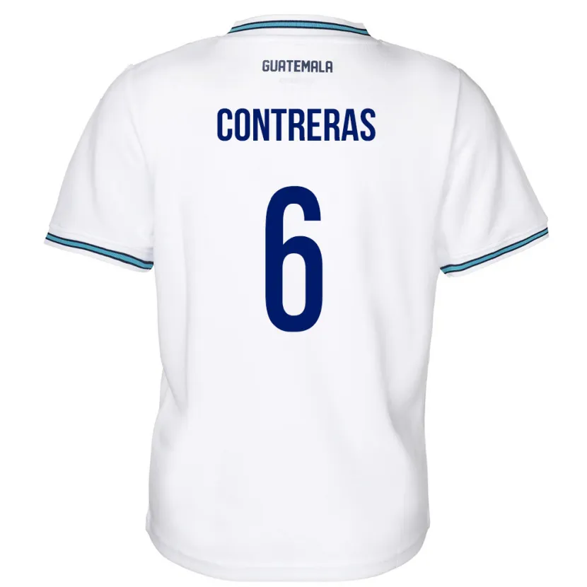 Danxen Mujer Camiseta Guatemala María Contreras #6 Blanco 1ª Equipación 24-26 La Camisa México