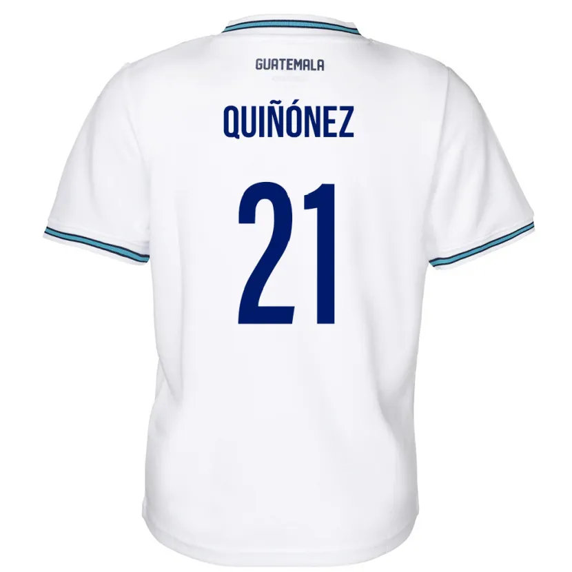 Danxen Mujer Camiseta Guatemala Andrea Quiñónez #21 Blanco 1ª Equipación 24-26 La Camisa México