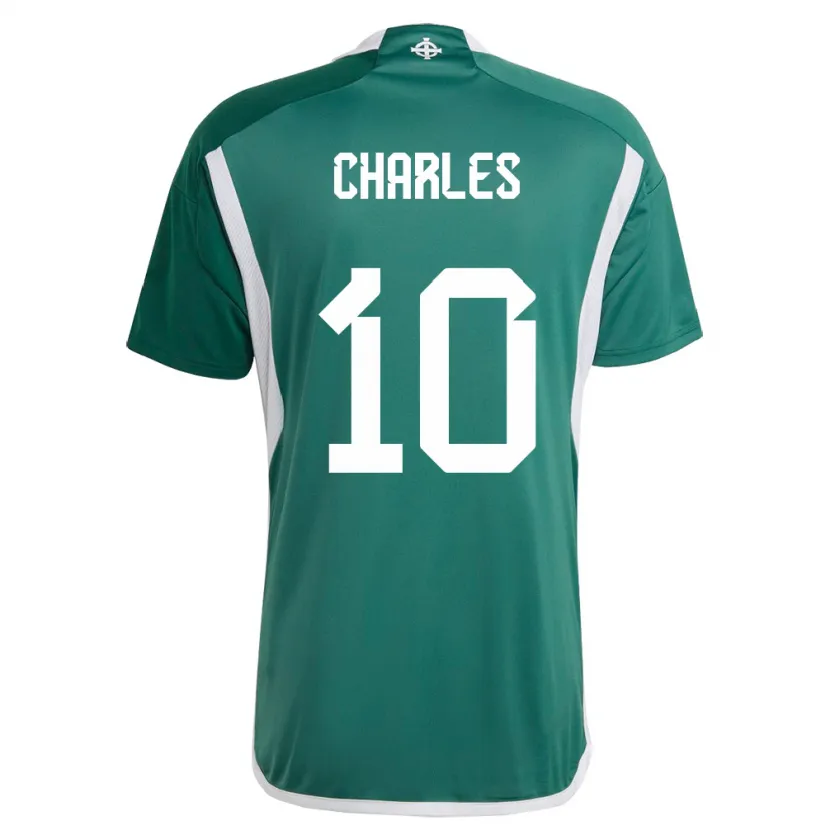 Danxen Mujer Camiseta Irlanda Del Norte Dion Charles #10 Verde 1ª Equipación 24-26 La Camisa México
